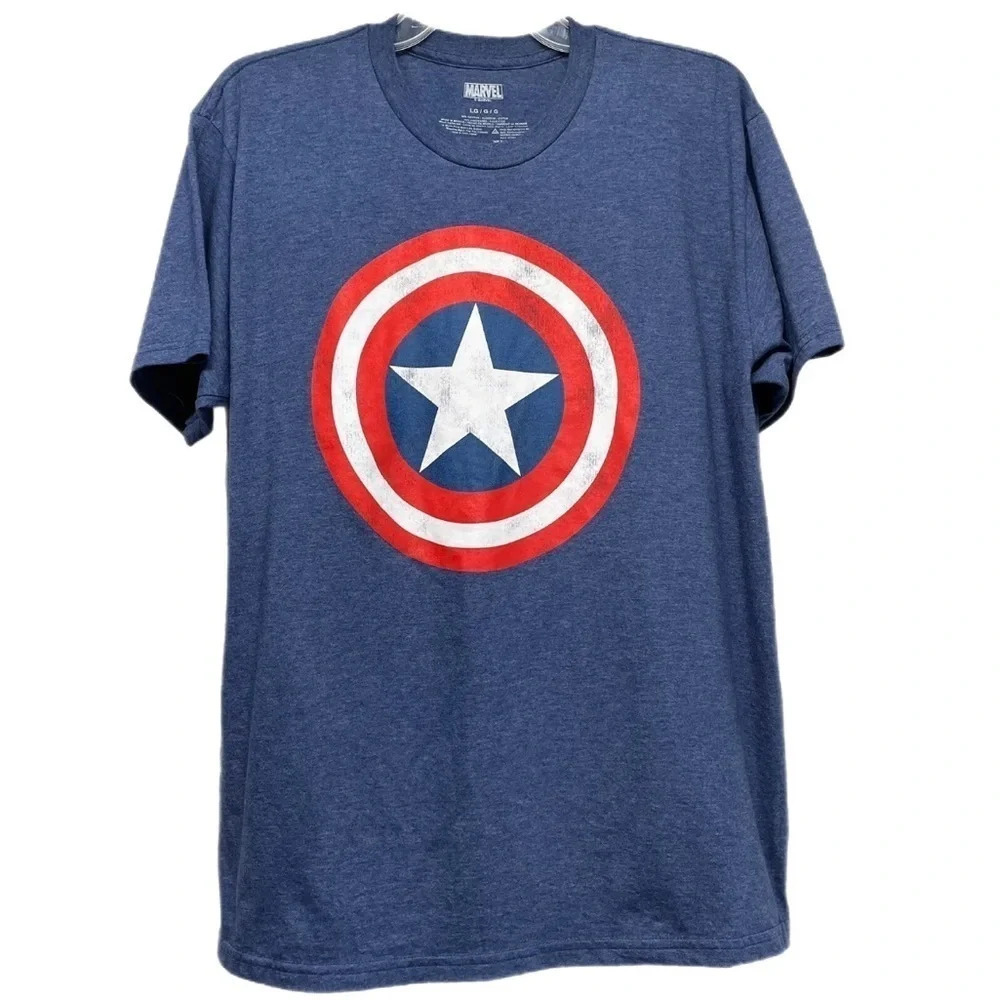 Captain America Shield T-Shirt Size 2XL blue